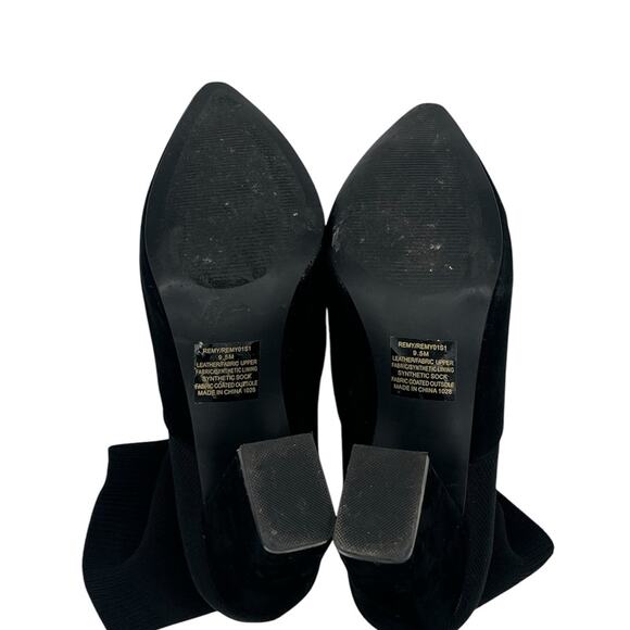 Steve Madden Remy sock boots Chelsea ankle booties suede Sz 9 Motorcycle Y2K - Picture 9 of 11